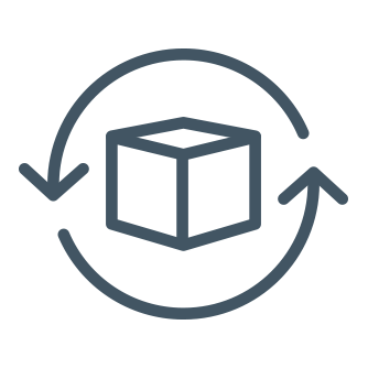 Box with cycle arrows icon
