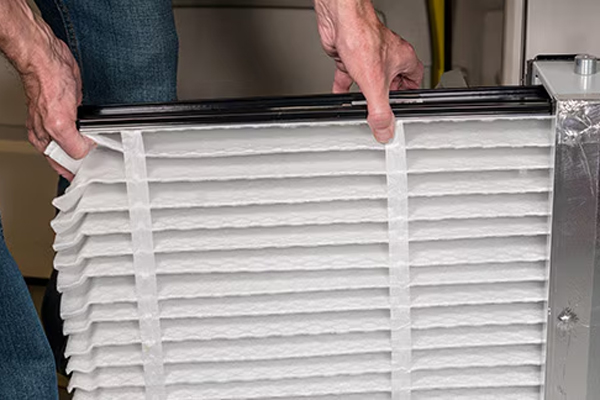 Air filter being replaced